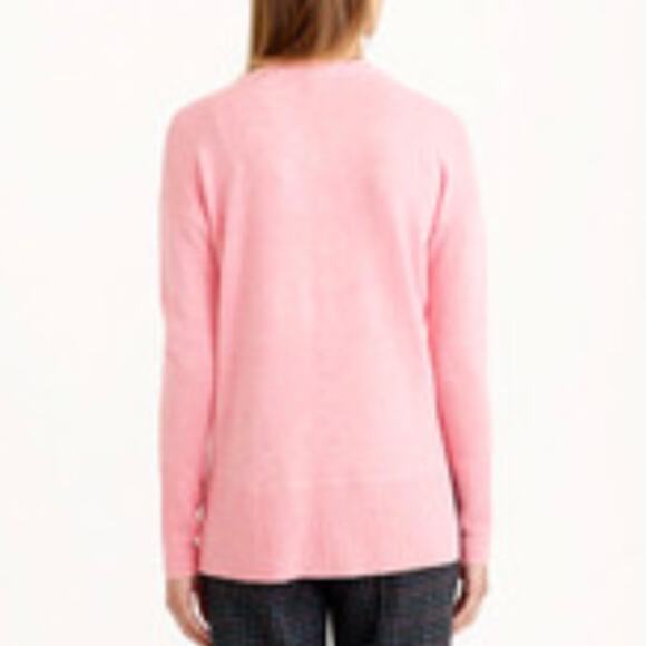 J. Crew Womens Sweater Hi Lo Hem Wool Pink Heather Sorbet Supersoft Yarn sz XXS - Picture 2 of 9